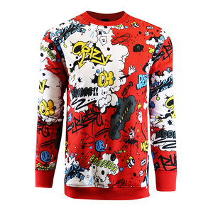 Sweat-shirt en molleton de coton pour homme, coupe classique, style hip-hop, streetwear décontracté, col rond, manches longues, imprimé 3D, hiver, éco-responsable - Product Image 2
