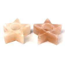 Bougeoir de lampe de sel de l'Himalaya sculpté étoile lueur en cristal unique pour le bien-être et le style d'amour décoratif - Product Image 5