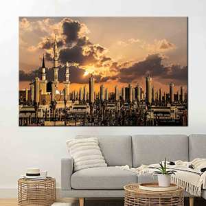 Lève-soleil majestueux au Masjid Nabawi : Tableau sur toile imprimé sur un seul panneau, 1P-Gallery Wrapped - Product Image 1