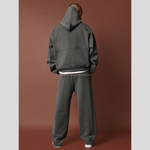 Ensemble de vêtements de sport en molleton unisexe en vrac marque personnalisée surdimensionnée poids lourd supérieur survêtement à capuche en coton éponge français - Product Image 4