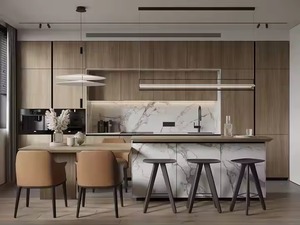 ตู้ครัวไม้เนื้อแข็งทันสมัยชุดพร้อมประกอบส่งตรงจากโรงงาน - Product Image 3