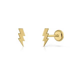 Thunderbolt Gold <b>Fashion</b> <b>Earrings</b> with Plain Design - Product Image 1