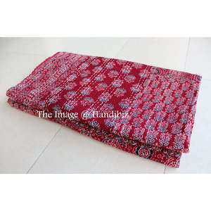 Ensemble de couette Kantha en coton d'été, taille double, couvre-lit/plaid, literie patchwork douce, lot de 7 pièces - Product Image 3