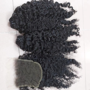 Beautiful Burmese <b>Curly</b> <b>Bundle</b> HD Lace Closure 5x5 6x6 24 Inches High Quality Raw Virgin Human Hair Extension <b>Bundle</b> Loose <b>curly</b> - Product Image 1