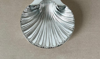 Kerajinan kerang piring perak disepuh unik mutiara mengkilap kerang piring makan malam bahan logam Natural 36-26 Cm mangkuk pernikahan