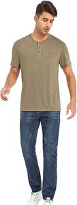 <b>Mens</b> Casual Short Sleeve Henley <b>Shirts</b> <b>with</b> <b>Pocket</b> 100% Cotton Anti-UV & Eco-Friendly - Product Image 5