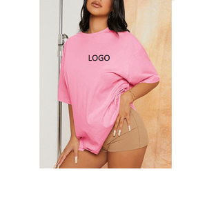 Camiseta de Verano de la Mejor Calidad para Mujer, Talla Grande, Informal, Holgada, Transpirable, con Logotipo Personalizado, 100% Algodón, Cuello Redondo, ODM - Product Image 6