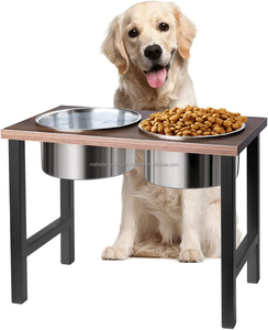 Medium-Sized Elevated <b>Dog</b> Feeder with Iron Stand 2 Removable and Reusable <b>Bowls</b> <b>Raised</b> Pet <b>Dog</b> <b>Bowl</b> Holder for Easy Feeding - Product Image 2