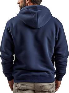 Manteaux chauds d'hiver à capuche doublés Sherpa avec fermeture éclair pour hommes, avec techniques brodées, vestes en polaire épaisse - Product Image 6