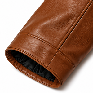 <b>Men's</b> Lightweight <b>Faux</b> <b>Leather</b> <b>Jacket</b> with Turn Down Collar Full Zip Closure Wholesale Apparel Supplier - Product Image 4