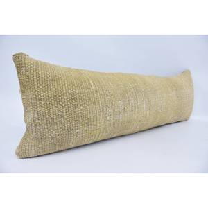 Subtle Striped <b>Beige</b> Wool 18x18 Luxury Kantha Pillow Woven Vintage & Fluffy Pattern for Sofa Decorative <b>Cushion</b> or Floor Use - Product Image 3