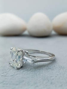 Luxury Women's 10K 18K Gold Classic Trendy Hip Hop Ring Emerald Cut Natural Diamond for Certified Wedding Party Anniversary - Product Image 3