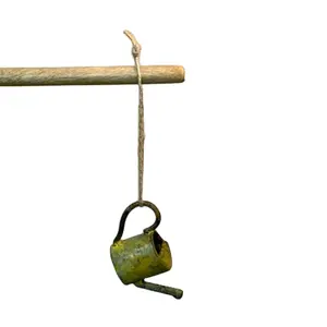 Watering Cane High Quality Yellow Antique Patina Finish Best Selling <b>Small</b> Christmas Hanging Decoration <b>Ornament</b> - Product Image 1