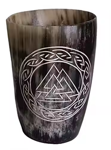 Nuevos productos al por mayor Cuerno vikingo Taza de cerveza de camping hecha a mano con asa Taza para beber de la India por Crescent Crafts - Product Image 2
