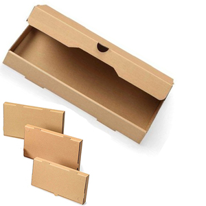 กล่องพิซซ่าขนมปังแบนกระดาษคราฟท์ธรรมดาขนาด14x7x1.5กล่องกระดาษรีไซเคิลหนาพกพาออกแบบโลโก้ได้ตามต้องการ - Product Image 6