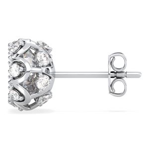 REYES Pendientes de Botón de Oro Sólido de 14K con Moissanita Redonda de Corte Brillante de 4.55 Ct, con Cierre de Rosca, para Mujer, Regalo de Boda, Joyería - Product Image 5