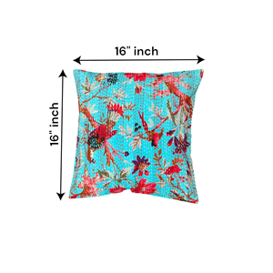 ปลอกหมอนอิงตกแต่งลายดอกไม้สีฟ้าคราม ขนาด 16x16 นิ้ว หลากสี ทำมือ สำหรับโซฟา เตียง ใช้ในบ้าน - Product Image 3