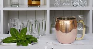 Moscow Mule Copper Nickel Mug Hammered Brass Handle Beer Cup with Unique Thumb Handle for Chilled Beverages Unque Gift Item - Product Image 2