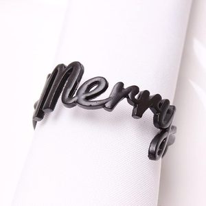 Elegante servilletero de metal negro Merry para uso en restaurante de Navidad en precio al por mayor de La India - Product Image 4