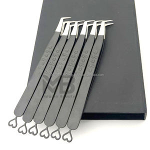 Pince à épiler professionnelle en acier inoxydable pour extensions de cils, design personnalisé, poignée diamant, pointe en fibre - Product Image 6