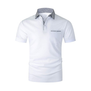 Polos de manga corta de secado rápido de poliéster 100% de 180GSM de alta calidad, polos lisos en blanco con logotipo personalizado impreso para hombre - Product Image 1