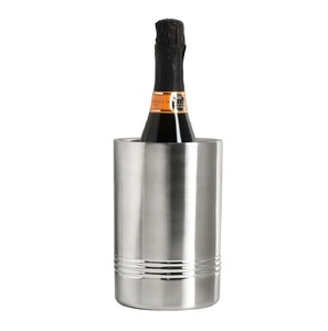 Haute vente qualité créative argent métal acier inoxydable refroidisseur de vin seau à glace Design classique grand service refroidisseur de vin - Product Image 3
