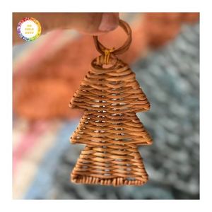 Crafts Christmas <b>Tree</b> <b>Ornament</b> Set Wicker Santa Boots, Hanging Rattan Christmas Bells, Hanging Rattan Leaves for Christmas <b>Tree</b> - Product Image 5