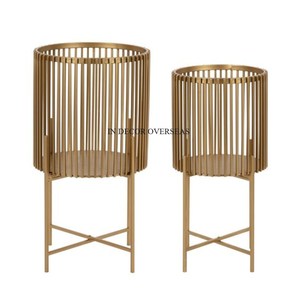 Pots de fleurs et jardinière en métal plaqué or de haute qualité pour la maison et le jardin Accessoires de décoration Fournitures - Product Image 5