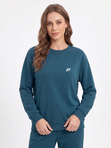Conjunto de Sudadera de Manga Larga con Cuello Redondo para Mujer y Pantalones Jogger a Juego, Atuendo Casual de Dos Piezas para Descansar, Sudadera al por Mayor - Product Image 2