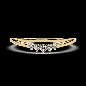 Anillos de Compromiso y Matrimonio de Oro Real de 10K y 14K con Certificación IGI, 0.26 Quilates, para Mujer, con Banda Curva, de la India - Product Image 1