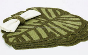 Leaf Design Beaded <b>Placemat</b> and <b>Table</b> Coaster Handmade Decorative Beaded Tableware for Elegant <b>Dining</b> and Stylish Home Decor - Product Image 2