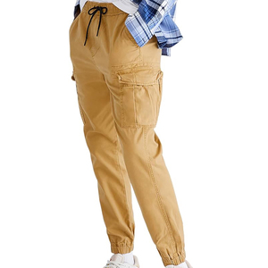 กางเกงคาร์โก้ทรงหลวมสำหรับผู้ชายกางเกงคาร์โก้แบบลำลองมีกระเป๋าหลายช่องผ้าคอตตอนผ้าทอลายทแยงขายส่ง - Product Image 3