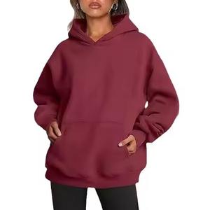 High Quality Thick Pullover Heavyweight Comfortable Relaxed Fit Oversized Stretch <b>Ribbed</b> Cuffs Women Hoodie - Product Image 4