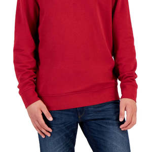 Pull en molleton Sprilite rouge grande taille pour homme avec col châle et boutons décoratifs pour club - Product Image 3