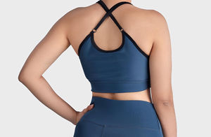 Soutien-gorge de sport pour femme sur mesure, dos nu, devant, yoga, soutien moyen, cousu, personnalisé, vêtements décontractés, anti-rides, respirant - Product Image 3