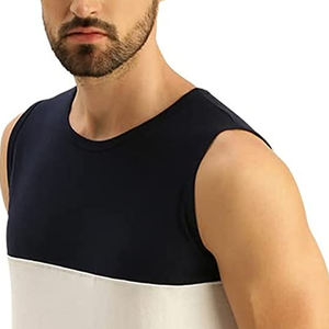 เสื้อแขนกุดผ้าฝ้าย100% ของผู้ชายเสื้อเชิ๊ตแขนกุดสำหรับทำงานผ้าถักสะท้อนแสงแบบกำหนดเอง - Product Image 6