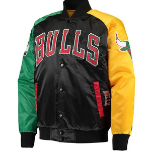 เสื้อแจ็กเก็ตผ้าซาตินระดับพรีเมี่ยมเสื้อแจ็คเก็ตกีฬาปักเสื้อแจ็กเก็ตมีหลายสีสำหรับผู้ชายพร้อมโลโก้ปักเสื้อแจ็คเก็ตสไตล์ทีม - Product Image 5