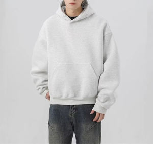 Pull Logo personnalisé pour sérigraphie surdimensionné poids lourd Vintage mode Streetwear sweat à capuche vierge pour hommes de haute qualité - Product Image 3