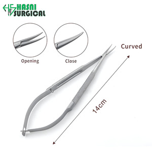 Pinzas Portaagujas y Tijeras con Bloqueo, Juego de Instrumentos Quirúrgicos Manuales de Acero Inoxidable, 18 cm, Rectas - Product Image 2