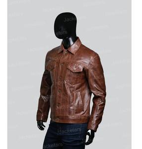 Veste en cuir pour hommes en cuir de vachette véritable Vintage Moto Racer Manteau d'hiver élégant de haute qualité - Product Image 1