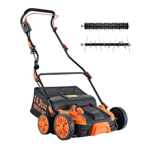 VEVOR Détacheur de pelouse électrique 2-en-1 de 16 pouces, 15 ampères, avec sac de collecte de paillis de 14,5 gallons, accessoires pour tondeuse à gazon filaire - Product Image 1