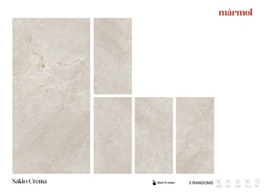 Azulejos de porcelana esmaltada antideslizante moderna de 600x1200mm SAKIO CREMA para villas, centros comerciales, escuelas y apartamentos - Product Image 2