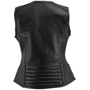 Gilet en cuir pour moto, nouveau logo personnalisé imprimé, broderie, rembourrage pour femmes, gilet de conduite pour motocross, gilet en cuir véritable, protection - Product Image 5