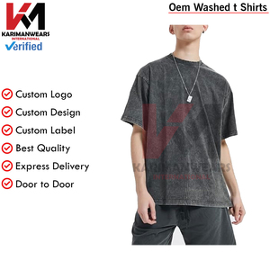 T-shirts unisexe en coton à manches courtes en vrac T-shirts vintage lourds avec couleurs mélangées Vêtements de base Tops pour hommes et femmes - Product Image 2