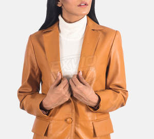 Abrigo de cuero para mujer, diseño personalizado, cómodo para el invierno, abrigo de cuero para mujer - Product Image 3