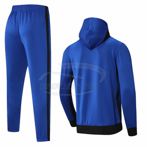 Survêtement de l'équipe bleu personnalisé de haute qualité coupe décontractée tenue d'entraînement de jogging grande taille à la mode ajusté impression logo respirant - Product Image 2