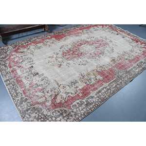 Tapis vintage de grande taille 6,5x9,9 pieds, tapis turc, tapis persan rouge - Product Image 2