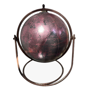 Lujoso globo terráqueo decorativo de metal con eje giratorio y elegante soporte antiguo para mejorar la sala de estudio - Product Image 5