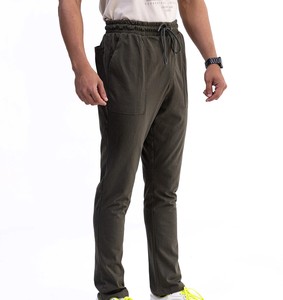 Pantalones para correr de entrenamiento de gimnasio para hombre, ropa de jogging de algodón informal ajustada, material de lona de patrón recto, precio barato al por mayor - Product Image 2