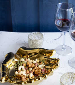 Tazón de servicio para cocina, cuencos de manos para servir frutas secas, para Hotel, restaurante, mesa, plato de aluminio dorado con forma de mano - Product Image 6